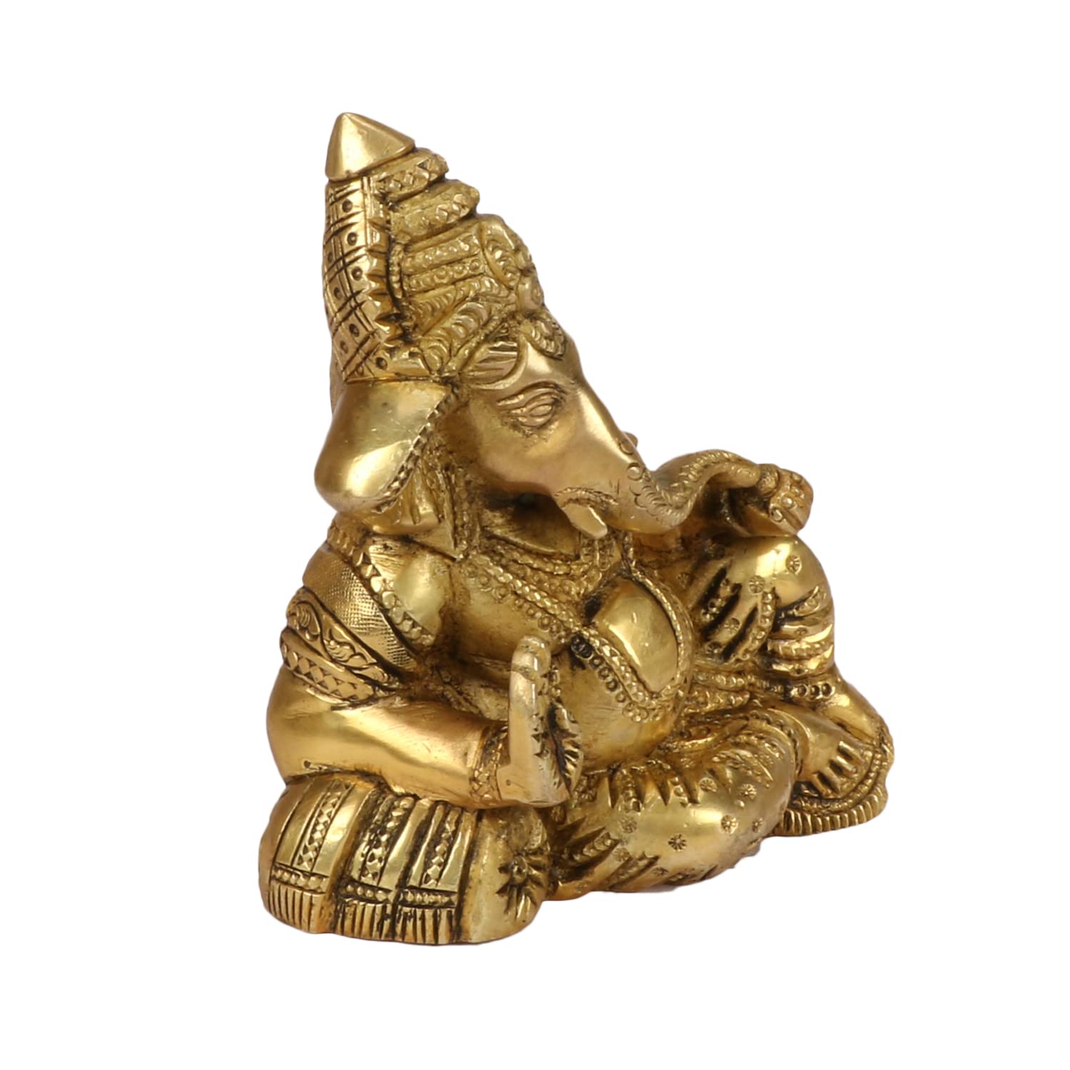 ARTVARKO Brass Ganesha Resting Blessing Position | Ganesha | Ganapati | Vigneshwara | Ganpati Idol Murti 5