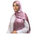 ABZURA Premium Muna Satin Scarf | Hijab | Soft, Shiny & Stylish | 200 cm x 70 cm | Elegant Choice for All Occasions – Parties, Weddings & Festivals (Mauve)