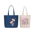 Eco Right Large Canvas Tote Bag for Women, Zipper Handbags for Women Inner Pocket for Shopping, Office & Daily Use (Pack of 2)