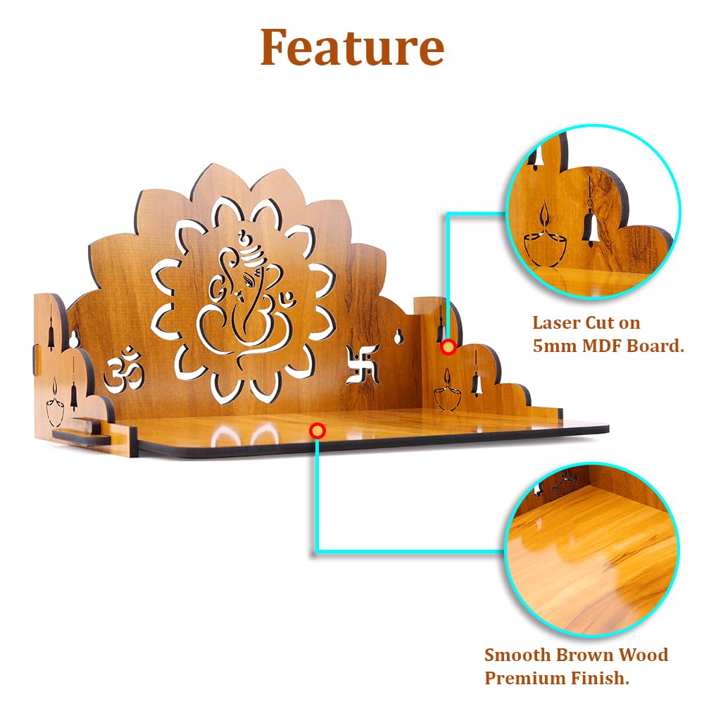 Sehaz Artworks Pooja Mandir for Home | Puja Mandir for Home Wall Mounted | Wooden Temple | Pooja Stand | Temple for Homes