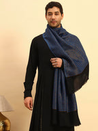 Pashmoda Men Golden Eclipse Reversible Zari Moonlight Fine Wool Stole (Size-28x80in, 71x203cm) MZSST03