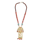 AAKRITI ART CREATIONS Antique Hymn Handcrafted Ethnic Long Necklace for Women | Boho Beaded Pendant | Long Boho Necklace for Women | Handmade Jewellery Gift
