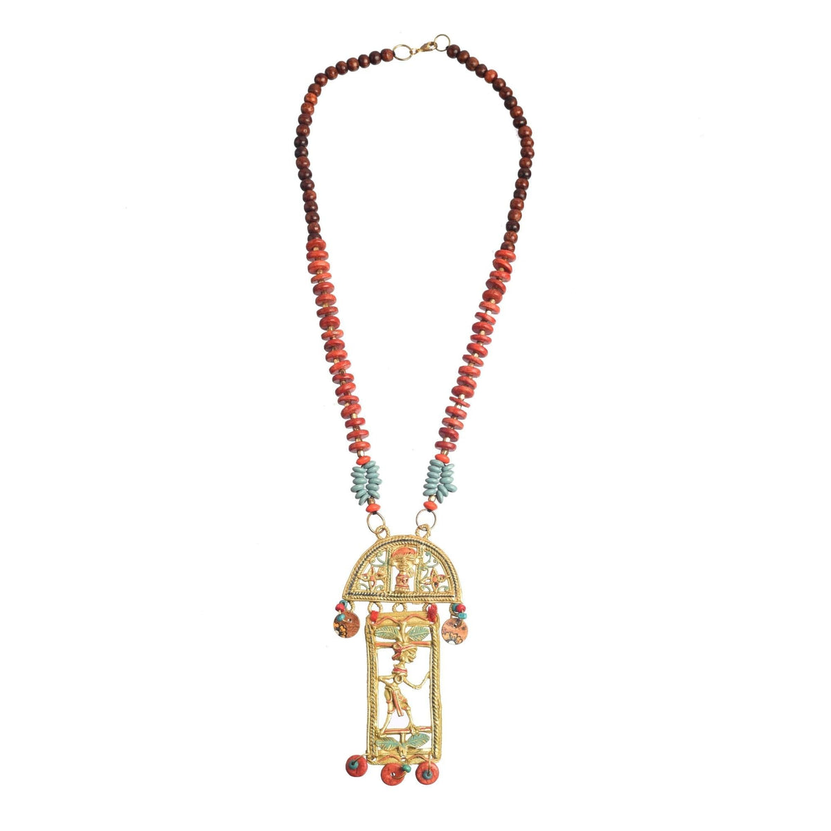 AAKRITI ART CREATIONS Antique Hymn Handcrafted Ethnic Long Necklace for Women | Boho Beaded Pendant | Long Boho Necklace for Women | Handmade Jewellery Gift