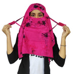 Switchon Rayon Mill Tie Dye Innovative Female Scarf For Women With Closer 4 Inch Hook And Loop Tape Size Adjustable (Pink_Rani)