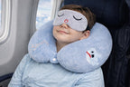 PUFF PURE Premium Travel Neck Pillow with Eye Mask for Men & Women, Soft Comfortable Head Rest Neck Support Pillow for Airplane Flight Car Train Bus Travel, Sleeping Eye Mask Neck Pillow Combo