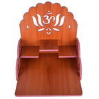 PRIMEFAIR Handmade Beautiful Wooden Temple/Home Temple/Puja Mandir/Wall Hanging and Table Top Home Mandir Temple/Home Art & Craft Engineered Wood Home Wall Temple (BROWN-396)