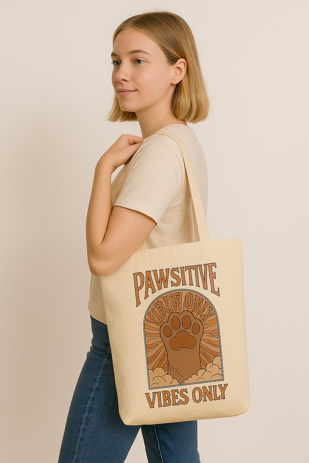 THE SACK CO. Large Canvas Tote Bag for Women, Tote Handbags for Women with Zipper & Inner Pocket for College, Shopping, Office