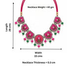 KHOJ.CITY Choker Necklace Set for Women | Handmade Jewellery for Women | Traditional Jewellery Set | Lightweight & Anti-Allergic Jewellery (Magenta)