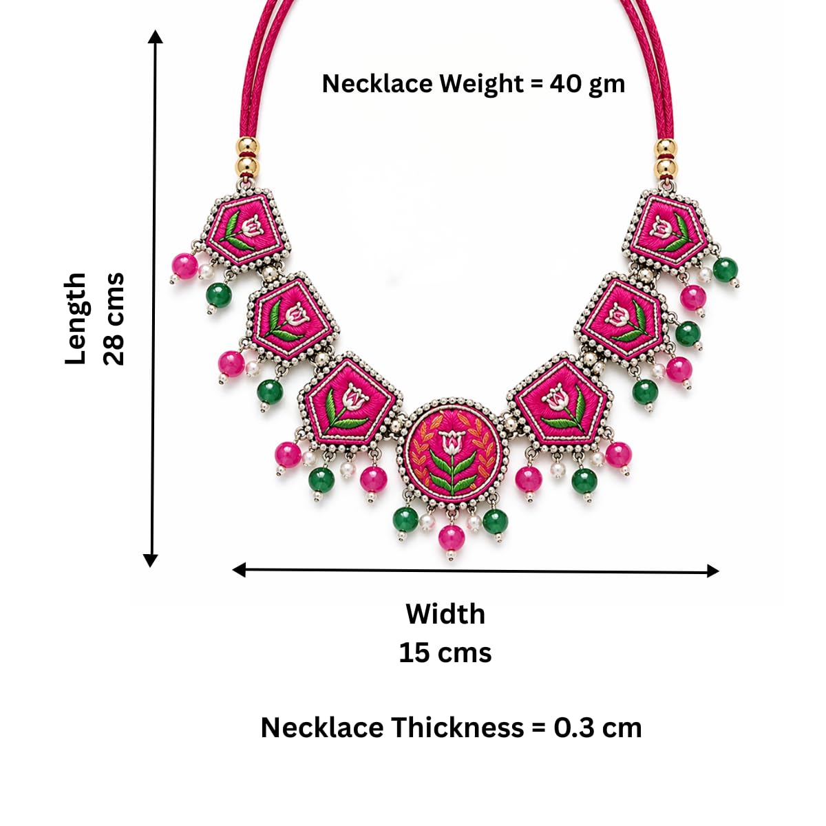KHOJ.CITY Choker Necklace Set for Women | Handmade Jewellery for Women | Traditional Jewellery Set | Lightweight & Anti-Allergic Jewellery (Magenta)