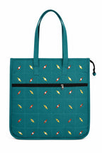 Vaishnavi Creations Solapur | Embroidered Cotton Tote Bag for Women | Spacious Handbag | Eco-Friendly Shoulder Bag for Office, Shopping & Daily Use | Teal-Green