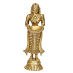 Artvarko Brass Paavai Vilakku Deep Laxmi Diya Welcome Lady Holding Oil Diya 8 Inch