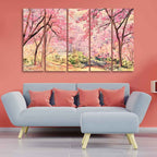 VIBECRAFTS Homcraft Cherry Blossom Tree Premium Wall Painting Set of Five Pieces For Home|Office|Living Room|Gift (PTVC5Pcs4_8641)