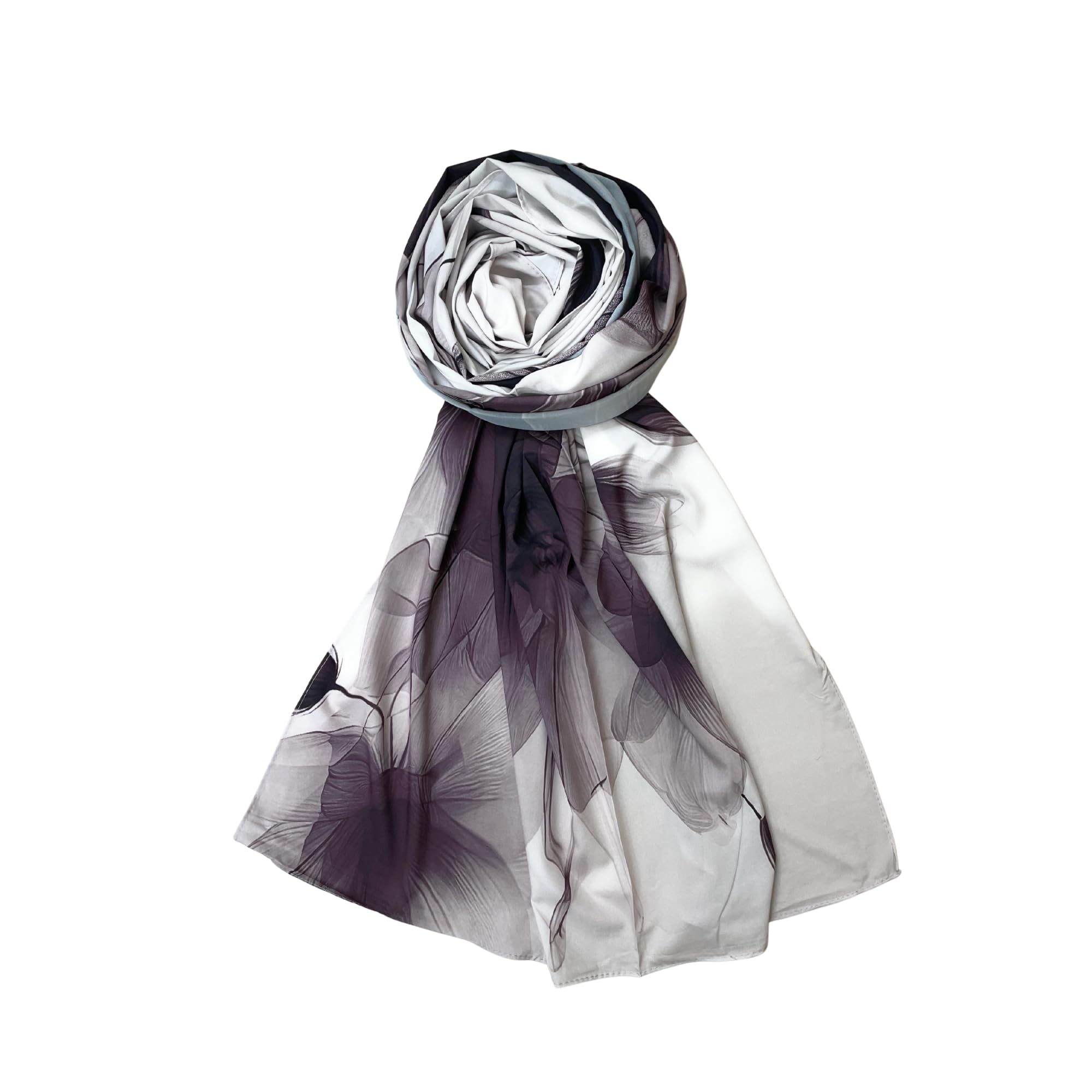 FAHABO Iconic Collection Digital Print Swiss Butter Cotton Scarf Stole for Women (Moss Grey - Gy)