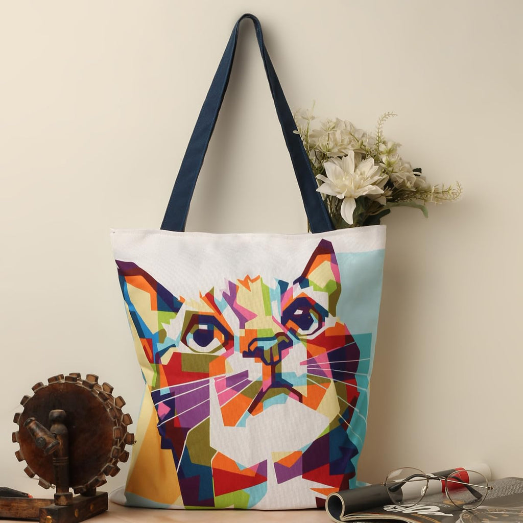 The Purple Tree Canvas Stylish Printed Tote Bag For Women - 1 Pc