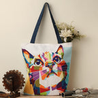 The Purple Tree Canvas Stylish Printed Tote Bag For Women - 1 Pc