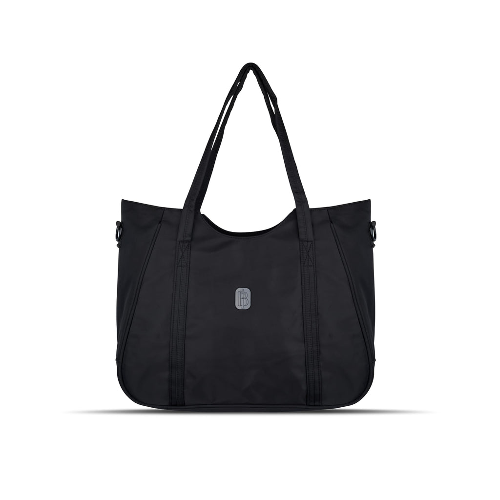 Women’s Tote Bag with Zipper & Adjustable Shoulder Strap – Lightweight Large Handbag for Work, Travel & Daily Use (BLACK)