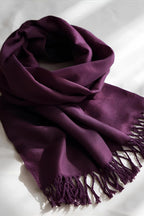 FM Trends Stylish Plain Scarf for Women & Girls | Solid Color Stole, Dupatta, Shawl | Elegant Ladies Accessory (Dark Purple, 1.8 meters)