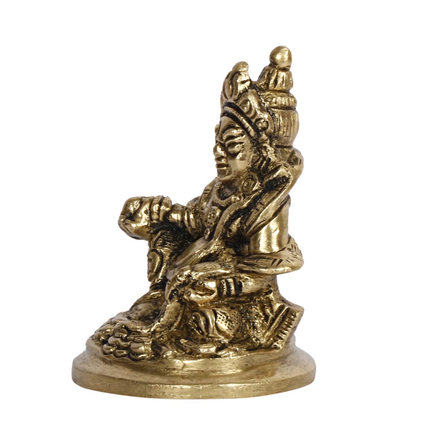 ARTVARKO™ Brass Kuber Murti Lord of Treasure Wealth Maharaj Kuber Statue for Tijori Locker Money Safe Kubera Idol 3 Inch