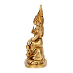 ARTVARKO Brass Lord Shiva Shiv Murti Idol Bhole Nath with Nandi Shivling Statue Home Mandir Puja Temple Gift Gold Color 5.5 Inch