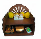 Bindian Wooden Pooja Mandir for Home Wall Mounted | Wooden Table Top God Temple | Pooja Stand for Home | Puja Mandir | Puja Unit for House | Temple for Office (Temple 4)