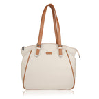 HELLY Women’s Tote Bag | Premium Vegan Leather Handbag | Lightweight Shoulder Bag for Office & Daily Use | Water-Resistant Lining (Cream)