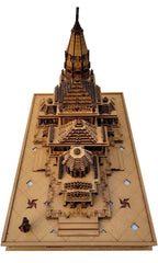 Awadh Sri Ram Mandir Ayodhya Wood 3D Temple Model for Car/Home/Office/Shop and Gift use, Made & Ship from Holy Land Ayodhya India, Ram Mandir Mdoel (Pack of 1)