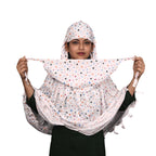 HYLOL Pure Cotton White Innovative Stylish Star Printed Pattern Fancy Scarf With Sun Protection Cover Face Cotton Mask For Women's And Girls (Star) For Female