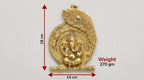 KridayKraft Aluminium Ganesha Pankhi Key Holder, Decorative Wall Mounted Key Hanger for Home & Office Entrance, Gold Finish, 18 cm x 14 cm