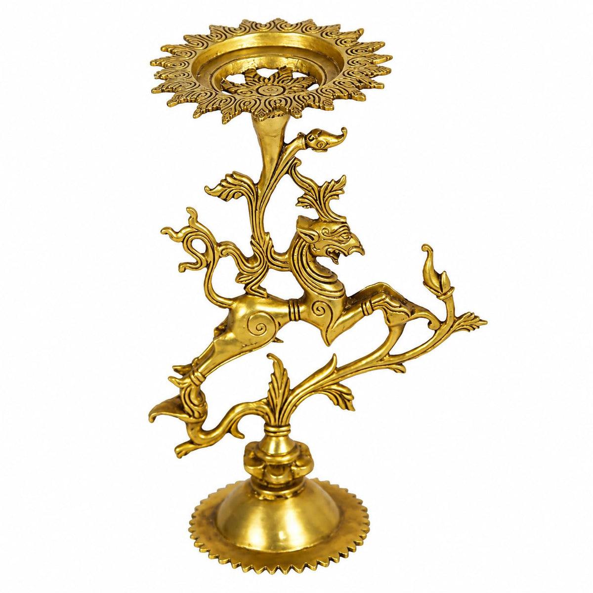 ARTVARKO Brass Designer Candle Holder Tibetan Nepali Dragon Tealight Holder Stand for Table Centerpiece Home Décor Gift 9 Inch