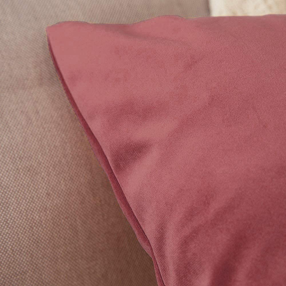 Khooti Velvet Cushion Cover, 24 x 24 Inches | Jam | Pack of 1 | Solid Plain Soft & Smooth, Decorative Cushion Covers for Living Room, Bedroom, Couches, Chairs, Sofas, Beds & Home Decor
