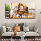 VIBECRAFTS Canvas Paintings for Living Room Drawing Room Street View of Paris Premium Wall Painting Fitted with Wooden Frame for Home|Office|Gift(PTVCH_2283)