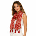 Yuma Fashions Women’s Printed Fashion Scarf, Stylish Lightweight Stole for Women, 180 x 50 cm (Brick Red)