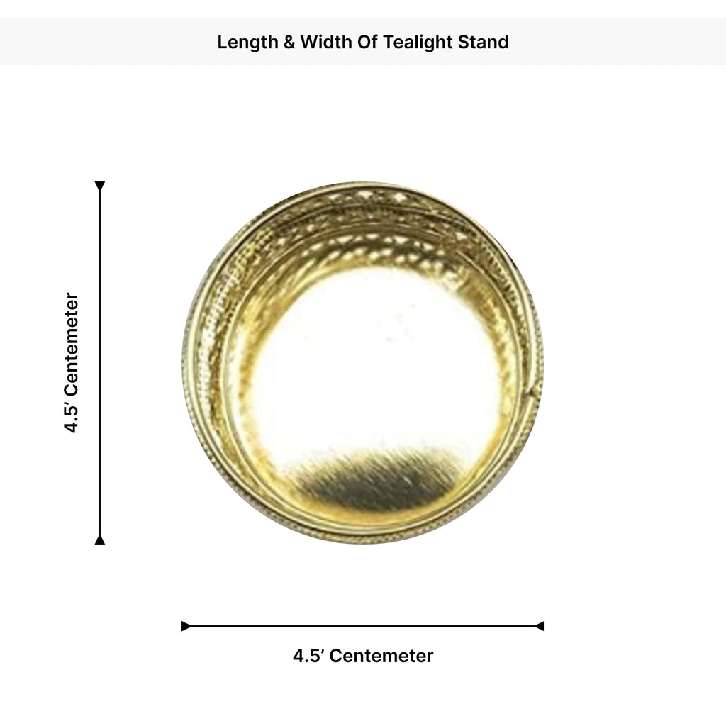 MILAPARK CRAFTS 36 Pcs Gold Tealight Candle Holder Stands – Round Diya Stand for Pooja Thali Decoration, Festivals, Weddings, Anniversary & Christmas Décor (36)