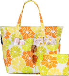 hirTa Gab Tote Bag with Makeup Pouch for Teacher Women Office Girls Work Multipurpose Hanbag Mostly Used for Travel Grocery Beach Hobo Waterproof Sandproof Lightweight Pool Bag (Lemon Yellow)