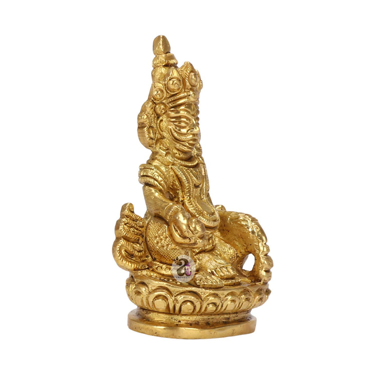 ARTVARKO Brass Lord of Treasure Wealth Maharaj Kuber Laxmi Murti Statue for Maha Dosh Nivaran Prosperity Home Décor 3 Inch
