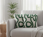 Furnistitchs Premium Decorative Throw Cushion Pillow Cover Boho Home Decor - Living Room Bedroom Couch Sofa Cushion Covers 16 inch x 16 inch (1, Green Zigzag)