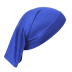 BISMAADH Women's Fabric Under Scarf/Hijab/Tube Bonnet Bone/Chemo Hat Free Size (Royal Blue)