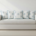 HOMEMONDE 24x24 Inch Cushion Covers Set of 5 – Hand Block Printed, 300 TC Cotton, Soft Square Throw Pillow Cases for Sofa, Living Room & Kids Room – Baby Blue (60x60 cm)