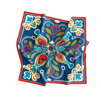 KANJAARA Elegant Japanese Floral Silk Scarf, Premium Satin Square Bandana, 40 x 40 inches, Multipurpose Fashion Accessory for Head Wrap, Neck Wear, Handbag Decoration (D-287)