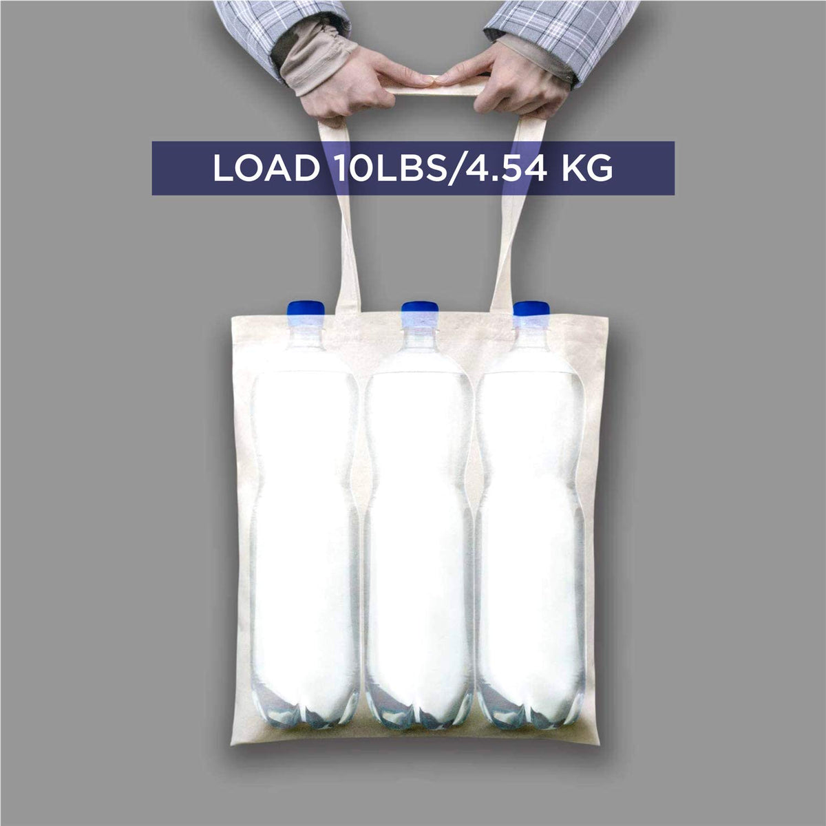 Lify Cotton Canvas Tote Bags Bulk Shopping Bag for Crafts, DIY Reusable Grocery Bag, Durable and Eco-Friendly Storage Bag For Daily Use, 14 X 16 Inch – 6 Piece Pack (Off-White/Natural- 6 Piece)