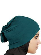 MyBatua Women's 2-Piece Al-Amira Hijab with Under Scarf/Cap/Bonnet in Soft Viscose Jersey, Ready to Wear HJ-129 (Teal)