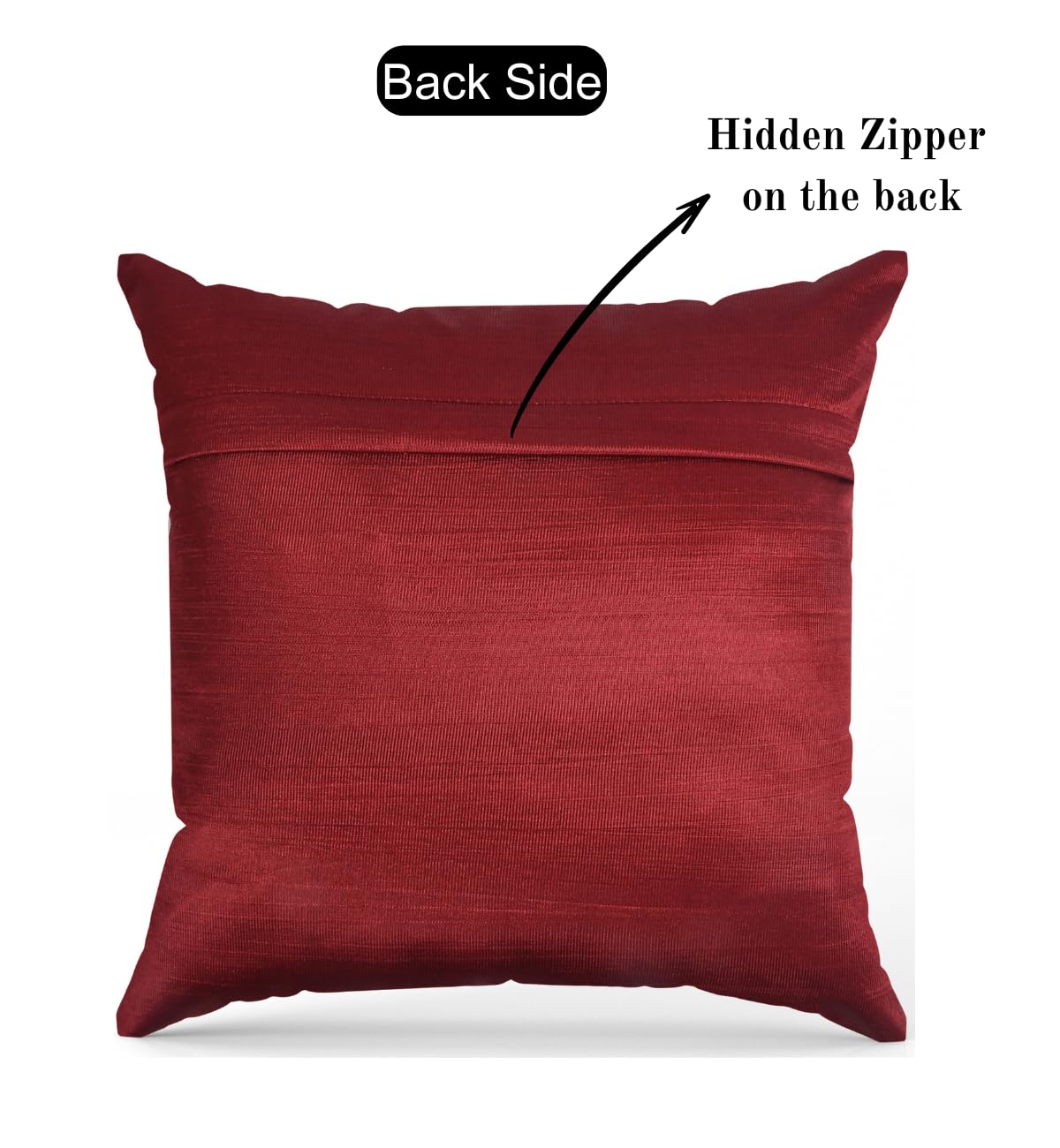 Stuffique Velvet Foil Cushion Covers Decorative Merry Christmas 18 inch x 18 inch Set of 2, Maroon