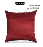 Stuffique Velvet Foil Cushion Covers Decorative Merry Christmas 12 inch x 12 inch Set of 2, Maroon