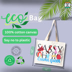 Sassy chhic 380 GSM Heavy Cotton Canvas Shoulder Bag Premium Urban Tote Bag for Women & Men | Hand-Drawn Designer | Eco-Friendly Reusable Office, College & Daily Commute Bag with Magnetic Closure