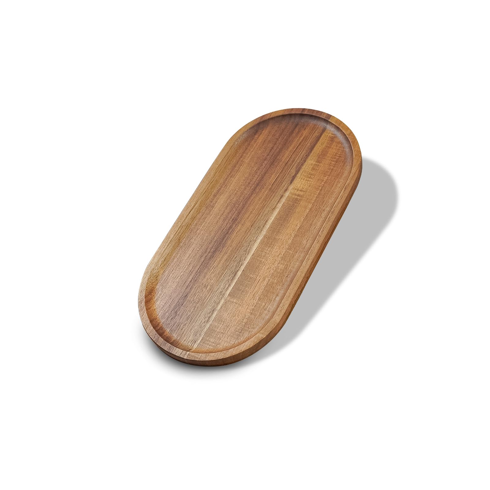 MERHADWJOD 1 pcs Acacia Wood Tray 11.8×6 inch Boards Rustic Wooden Serving Trays Oval Platters Charcuterie for Party,Breakfast, Coffee Table, Home Decorative, Food Small Trays