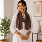 Women’s Chiffon Scarf Soft Lightweight Premium Stoles for Girls & Women | Stylish Modest Wear Dupatta for Daily & Party Use (Dark_Brown)