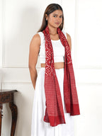 Gutthi Women's Cotton Stoles | Scarf Lightweight & Comfortable for All Seasons, Size (100X180 CM) (Red)
