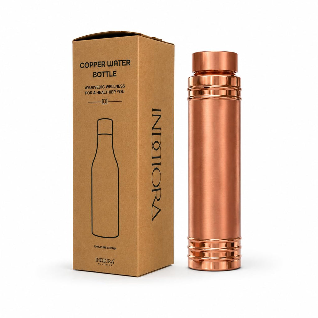 Item Name: INDDIORA Pure Copper Water Bottle 750 ml | Copper Drinking Bottle | Leak Proof | BPA Free | Reusable Bottle for Home, Office, Gym & Travel