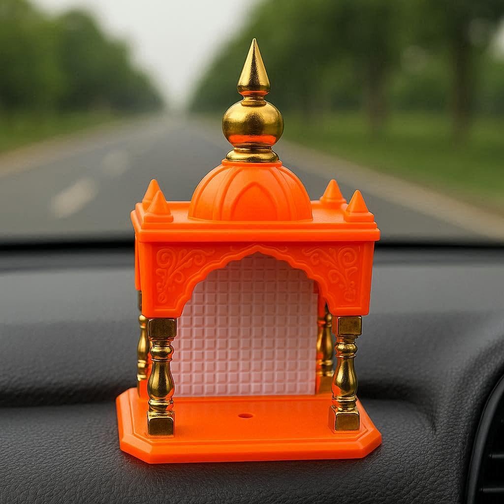 SAICHHA GIFTS Temple for car Dashboard Stand 6 inches (Orange)