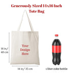 IVILLAGE Durable & Reusable Tote Bags 100% Cotton Shopping Bag - Multipurpose Designer Bag Compact, Lightweight & Eco-Friendly Sturdy Bag - 7 kg Capacity (Pack of 50)